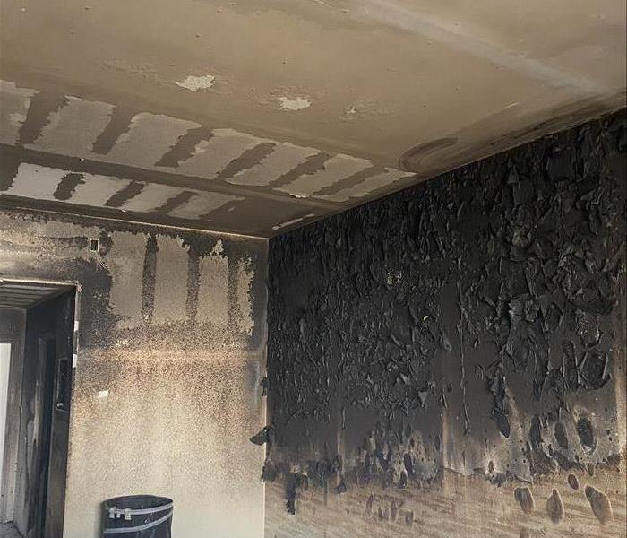 Interior fire damage needing restoration work