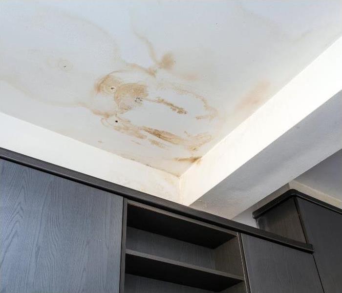 Mold stains on a ceiling.